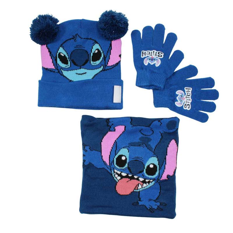 Bonnet gants garçon snood Lilo & Stitch